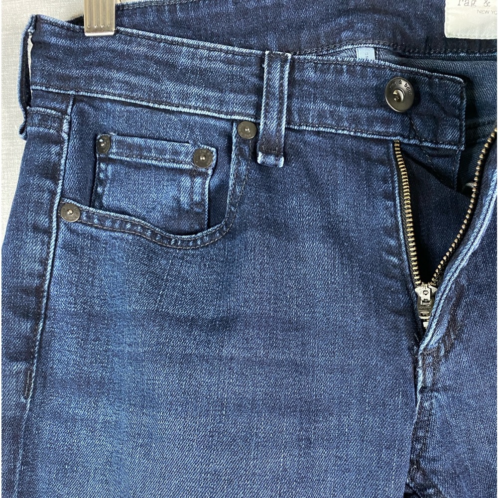 Rag & Bone Women’s Dre Low Rise Slim Boyfriend Dark Wash Blue Jeans Size 24 - Picture 2 of 8